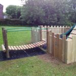 Clatter bridge for adventure trail - installed in school playground