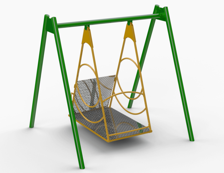 Wheelchair Swing green base with yellow swing