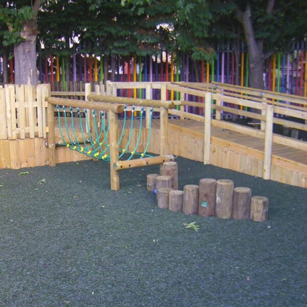 Canyon Crossing for adventure trail installed in school playground