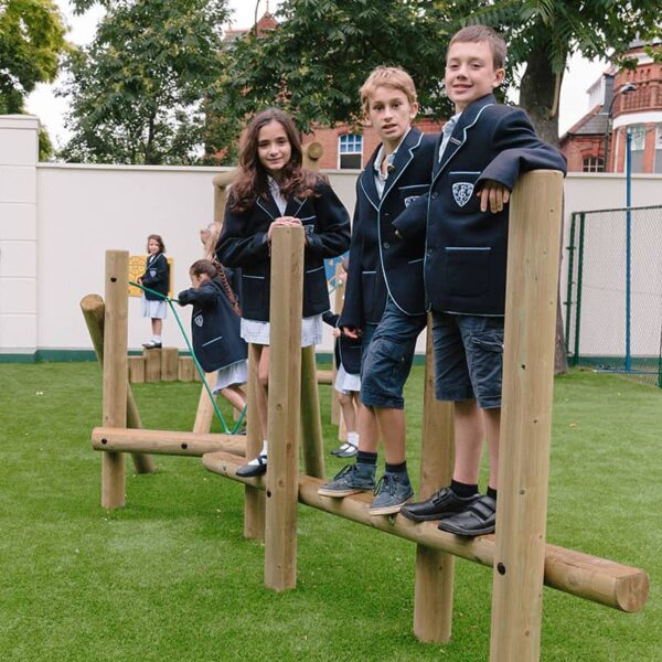 Children on inclined balance twister