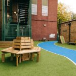 Synthetic Grass Playground Seating Area
