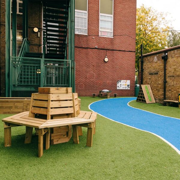 Synthetic Grass Playground Seating Area