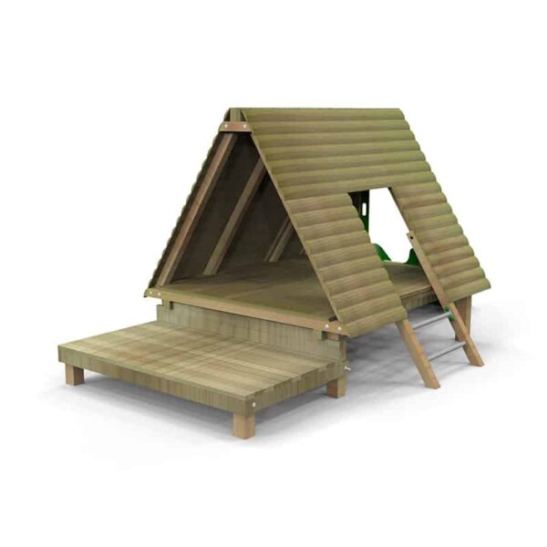 Back View Jungle Play Den with Slide