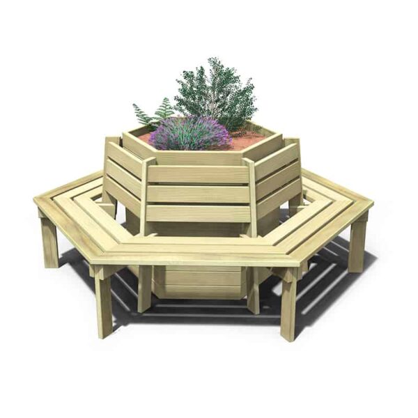 Hexagonal Seat and Planter Unit