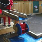 Niagara Water Tray with water trickling into the moving water wheels