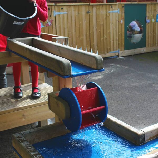 Niagara Water Tray with water trickling into the moving water wheels