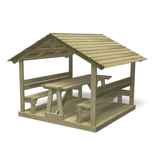Roofed Seat with Table and Base