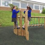 Children on Side Winder for adventure trail