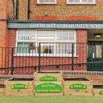 planter stax outside Gayhurst School