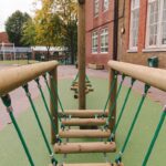 Wobbly bridge in school playground