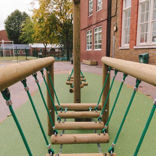 Wobbly bridge in school playground