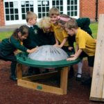 Children looking into an observatory