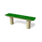 Green Post Mounted Timber Bench with HDPE Plastic Top