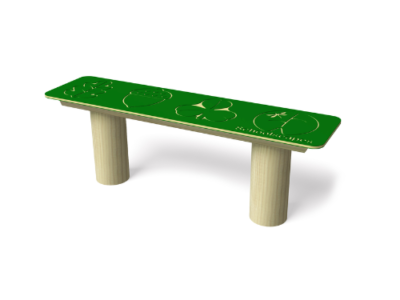 Post-Mounted Timber Bench with HDPE Plastic Top