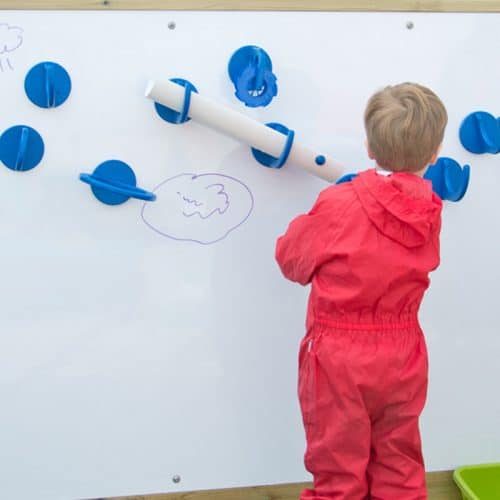 Child playing infront of a water wall from schoolscapes