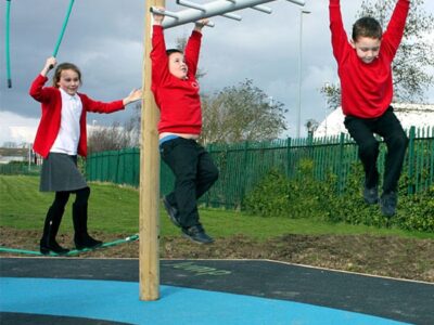 Children on monkey bars