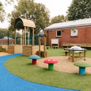 Mushroom stools school playground