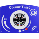 Colour Twirl on a blue background