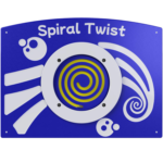 Spiral Twist with white decoration on a blue background