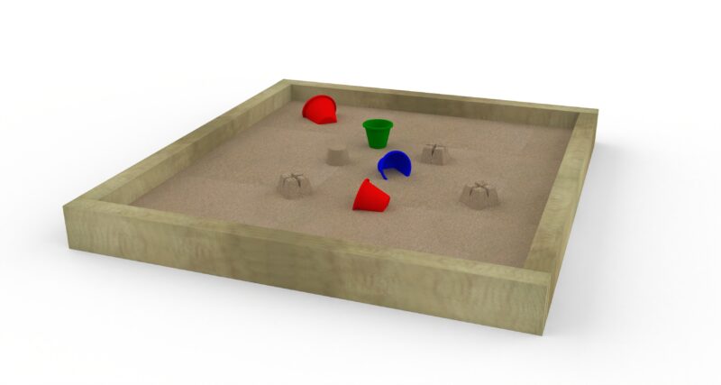 Timber Sleeper Sandpit Computer Model Product