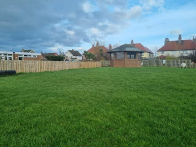 Picture of where the outdoor gym will be built for the school
