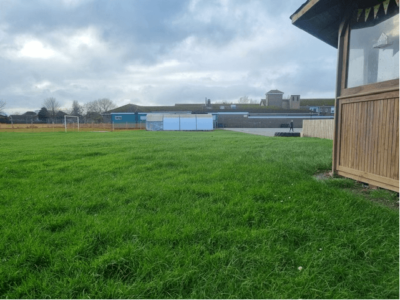 Before picture of the outdoor gym being built